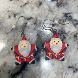 Santa star Christmas earrings